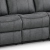 Arisa Manual Reclining Sofa | Drop-Down Table | Gray Faux Leather 87"