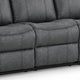 Arisa Manual Reclining Sofa | Drop-Down Table | Gray Faux Leather 87"
