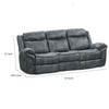 Arisa Manual Reclining Sofa | Drop-Down Table | Gray Faux Leather 87"