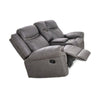 Arisa Manual Reclining Loveseat | Console | Gray Faux Leather 79"
