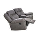 Arisa Manual Reclining Loveseat | Console | Gray Faux Leather 79"
