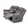 Arisa Manual Reclining Loveseat | Console | Gray Faux Leather 79"