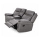Arisa Manual Reclining Loveseat | Console | Gray Faux Leather 79"