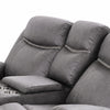 Arisa Manual Reclining Loveseat | Console | Gray Faux Leather 79"