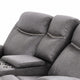 Arisa Manual Reclining Loveseat | Console | Gray Faux Leather 79"