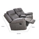 Arisa Manual Reclining Loveseat | Console | Gray Faux Leather 79"