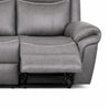 Arisa Manual Reclining Sofa | Drop-Down Table | Gray Faux Leather 87"