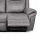 Arisa Manual Reclining Sofa | Drop-Down Table | Gray Faux Leather 87"
