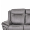 Arisa Manual Reclining Sofa | Drop-Down Table | Gray Faux Leather 87"