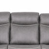 Arisa Manual Reclining Sofa | Drop-Down Table | Gray Faux Leather 87"