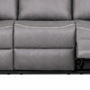 Arisa Manual Reclining Sofa | Drop-Down Table | Gray Faux Leather 87"