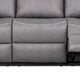 Arisa Manual Reclining Sofa | Drop-Down Table | Gray Faux Leather 87"