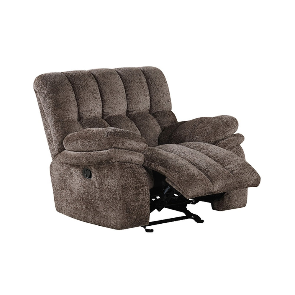 Heya Oversize Manual Glider Recliner Chair | Pillow Tufted Dark Brown