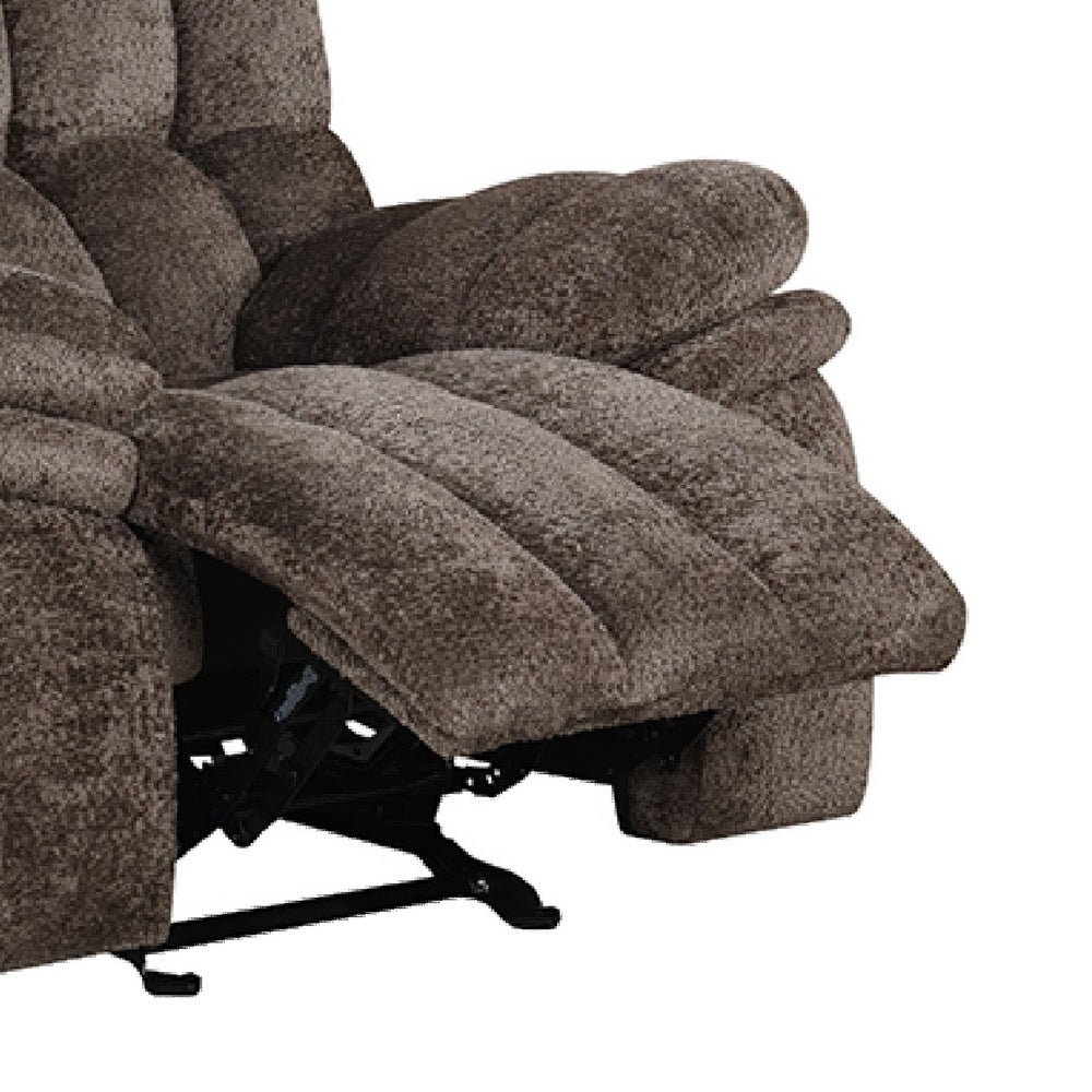 Heya Oversize Manual Glider Recliner Chair | Pillow Tufted Dark Brown