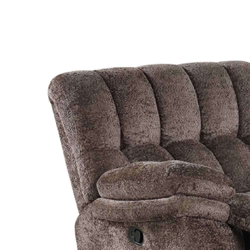 Heya Oversize Manual Glider Recliner Chair | Pillow Tufted Dark Brown