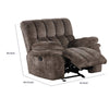 Heya Oversize Manual Glider Recliner Chair | Pillow Tufted Dark Brown