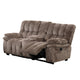 Heya Manual Recliner Loveseat w Console| Pillow Tufted Dark Brown | 81"