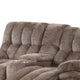 Heya Manual Recliner Loveseat w Console| Pillow Tufted Dark Brown | 81"