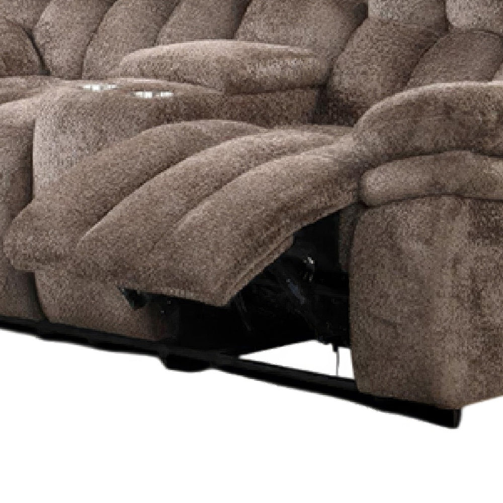 Heya Manual Recliner Loveseat w Console| Pillow Tufted Dark Brown | 81"