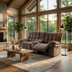 Heya Manual Recliner Loveseat w Console| Pillow Tufted Dark Brown | 81"