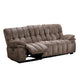 Heya Manual Recliner Sofa | Pillow Tufted Dark Brown Polyester | 92"