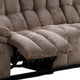 Heya Manual Recliner Sofa | Pillow Tufted Dark Brown Polyester | 92"