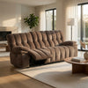 Heya Manual Recliner Sofa | Pillow Tufted Dark Brown Polyester | 92"