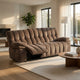 Heya Manual Recliner Sofa | Pillow Tufted Dark Brown Polyester | 92"