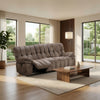 Heya Manual Recliner Sofa | Pillow Tufted Dark Brown Polyester | 92"