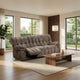 Heya Manual Recliner Sofa | Pillow Tufted Dark Brown Polyester | 92"