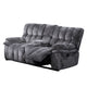Heya Manual Recliner Loveseat | Pillow Tufted Dark Gray | 81"