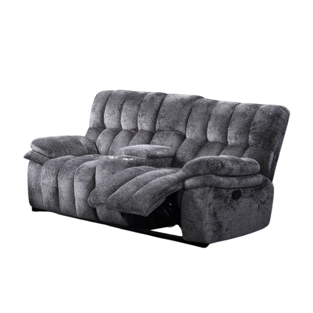 Heya Manual Recliner Loveseat | Pillow Tufted Dark Gray | 81"