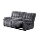 Heya Manual Recliner Loveseat | Pillow Tufted Dark Gray | 81"