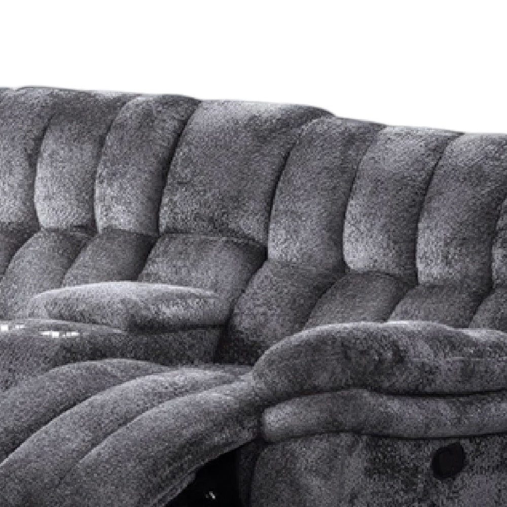 Heya Manual Recliner Loveseat | Pillow Tufted Dark Gray | 81"
