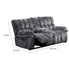 Heya Manual Recliner Loveseat | Pillow Tufted Dark Gray | 81"