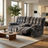 Heya Manual Recliner Loveseat | Pillow Tufted Dark Gray | 81"