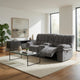 Heya Manual Recliner Loveseat | Pillow Tufted Dark Gray | 81"