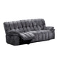 Heya Manual Recliner Sofa | Pillow Tufted Dark Gray Polyester | 92"