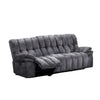 Heya Manual Recliner Sofa | Pillow Tufted Dark Gray Polyester | 92"