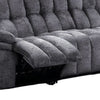 Heya Manual Recliner Sofa | Pillow Tufted Dark Gray Polyester | 92"