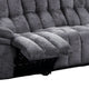 Heya Manual Recliner Sofa | Pillow Tufted Dark Gray Polyester | 92"