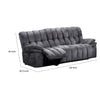 Heya Manual Recliner Sofa | Pillow Tufted Dark Gray Polyester | 92"