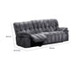 Heya Manual Recliner Sofa | Pillow Tufted Dark Gray Polyester | 92"