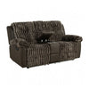 Jeya Manual Recliner Loveseat with Console | Brown Faux Fur Fabric | 73"