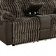 Jeya Manual Recliner Loveseat with Console | Brown Faux Fur Fabric | 73"