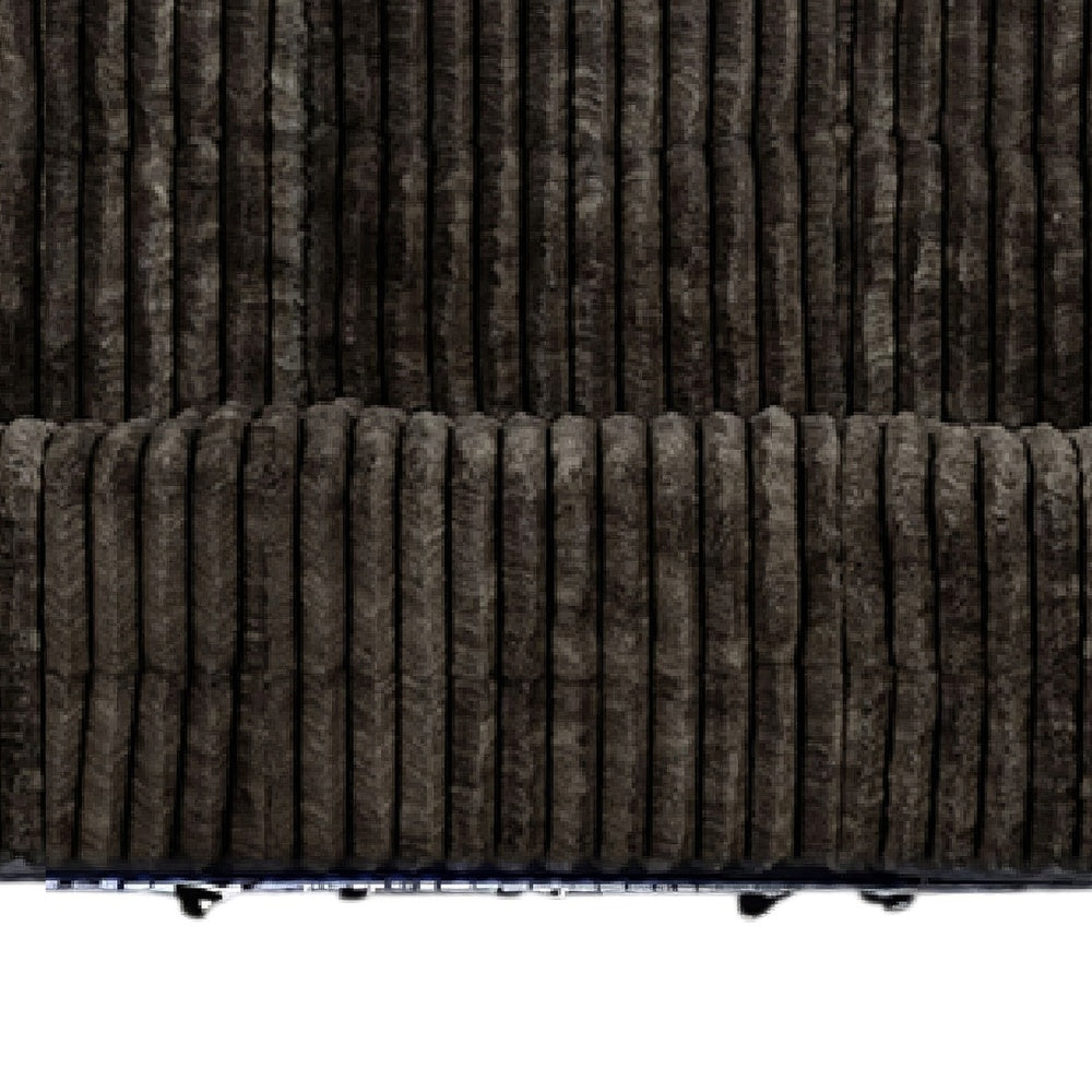 Jeya Manual Recliner Sofa | Wide Wale Faux Fur Fabric | Brown | 83"