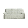 Jeya Manual Recliner Sofa | Plush Wide Wale Faux Fur | Light Gray | 83"