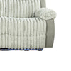 Jeya Manual Recliner Sofa | Plush Wide Wale Faux Fur | Light Gray | 83"