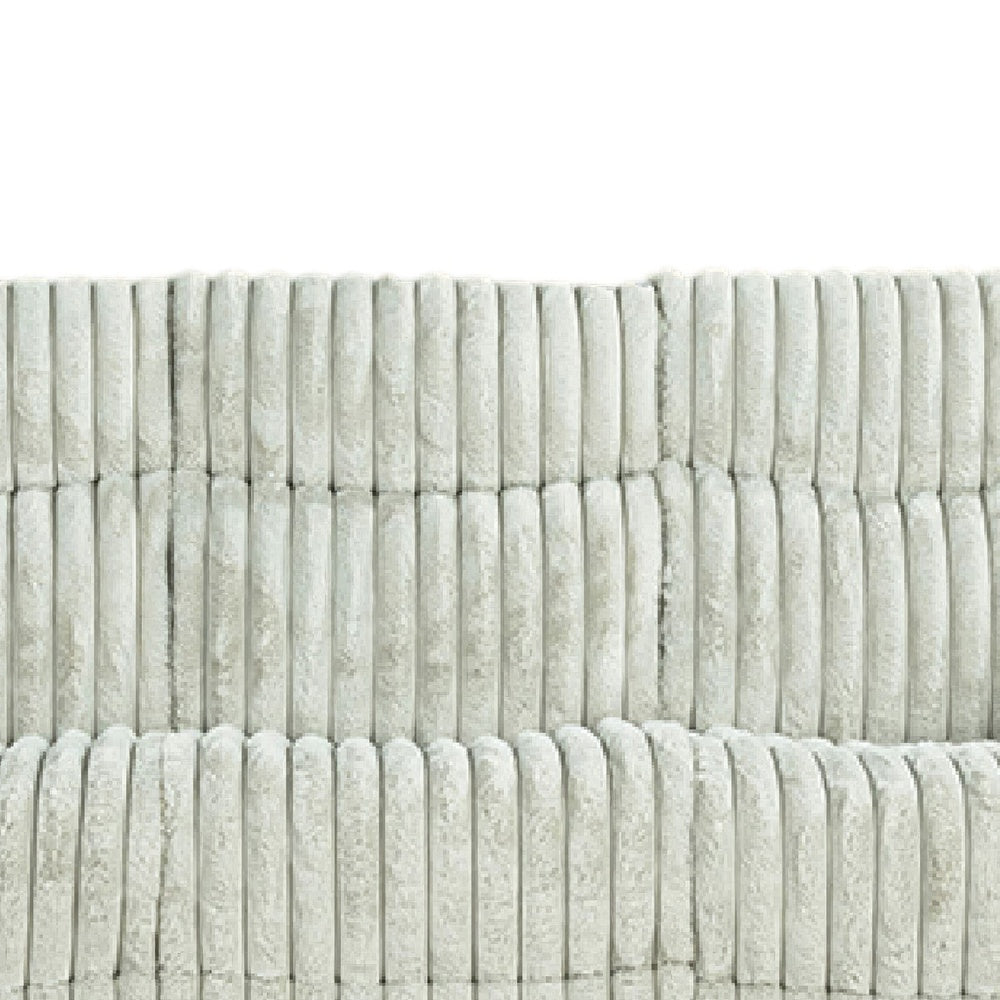 Jeya Manual Recliner Sofa | Plush Wide Wale Faux Fur | Light Gray | 83"