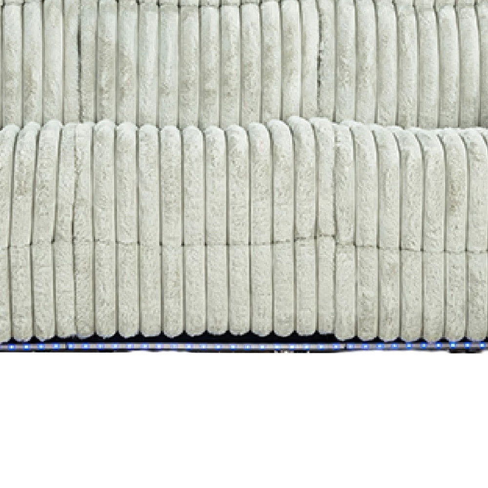 Jeya Manual Recliner Sofa | Plush Wide Wale Faux Fur | Light Gray | 83"